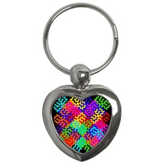 3d Fsm Tessellation Pattern Key Chains (heart)  by BangZart