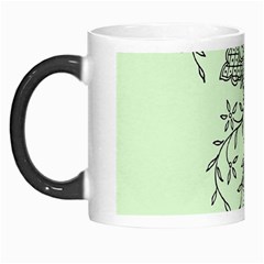 Illustration Of Butterflies And Flowers Ornament On Green Background Morph Mugs by BangZart