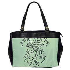 Illustration Of Butterflies And Flowers Ornament On Green Background Office Handbags by BangZart