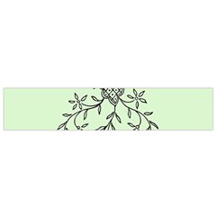 Illustration Of Butterflies And Flowers Ornament On Green Background Flano Scarf (small)