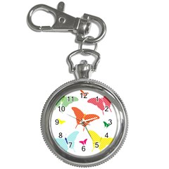 Beautiful Colorful Polka Dot Butterflies Clipart Key Chain Watches by BangZart