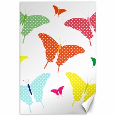 Beautiful Colorful Polka Dot Butterflies Clipart Canvas 20  X 30   by BangZart