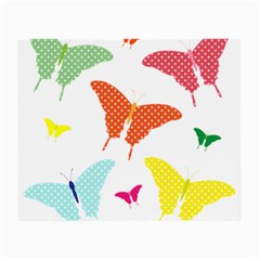 Beautiful Colorful Polka Dot Butterflies Clipart Small Glasses Cloth (2-side) by BangZart