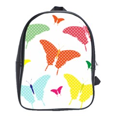 Beautiful Colorful Polka Dot Butterflies Clipart School Bags(large) 