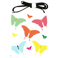 Beautiful Colorful Polka Dot Butterflies Clipart Shoulder Sling Bags