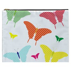 Beautiful Colorful Polka Dot Butterflies Clipart Cosmetic Bag (xxxl)  by BangZart