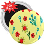 Flowers Fabric Design 3  Magnets (100 pack) Front