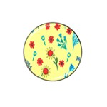 Flowers Fabric Design Hat Clip Ball Marker Front