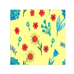 Flowers Fabric Design Small Satin Scarf (square)