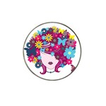 Beautiful Gothic Woman With Flowers And Butterflies Hair Clipart Hat Clip Ball Marker (4 pack) Front