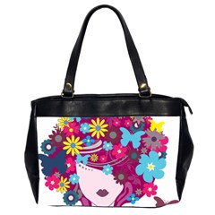 Beautiful Gothic Woman With Flowers And Butterflies Hair Clipart Office Handbags (2 Sides)  by BangZart