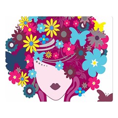 Beautiful Gothic Woman With Flowers And Butterflies Hair Clipart Double Sided Flano Blanket (large) 