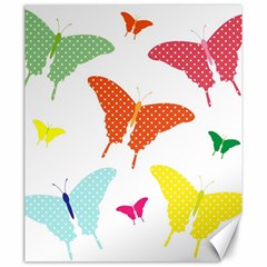 Beautiful Colorful Polka Dot Butterflies Clipart Canvas 20  X 24   by BangZart