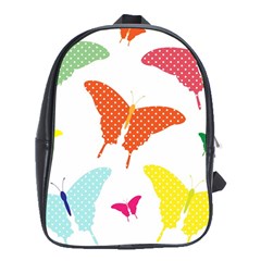 Beautiful Colorful Polka Dot Butterflies Clipart School Bags (xl) 