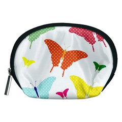 Beautiful Colorful Polka Dot Butterflies Clipart Accessory Pouches (medium) 