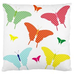 Beautiful Colorful Polka Dot Butterflies Clipart Standard Flano Cushion Case (one Side)