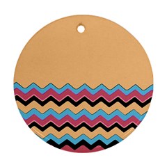 Chevrons Patterns Colorful Stripes Round Ornament (two Sides) by BangZart