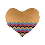 Chevrons Patterns Colorful Stripes Standard 16  Premium Flano Heart Shape Cushions Back