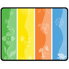 Floral Colorful Seasonal Banners Double Sided Fleece Blanket (medium) 