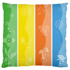 Floral Colorful Seasonal Banners Standard Flano Cushion Case (two Sides)