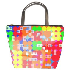 Abstract Polka Dot Pattern Bucket Bags by BangZart