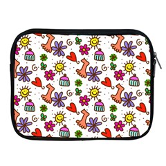 Cute Doodle Wallpaper Pattern Apple Ipad 2/3/4 Zipper Cases