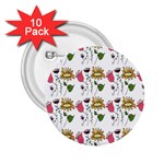 Handmade Pattern With Crazy Flowers 2.25  Buttons (10 pack)  Front