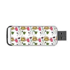 Handmade Pattern With Crazy Flowers Portable Usb Flash (two Sides)