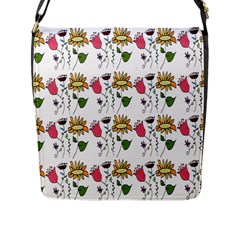 Handmade Pattern With Crazy Flowers Flap Messenger Bag (l) 