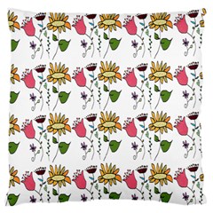 Handmade Pattern With Crazy Flowers Large Flano Cushion Case (two Sides) by BangZart