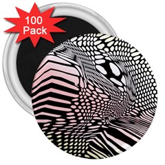 Abstract Fauna Pattern When Zebra And Giraffe Melt Together 3  Magnets (100 Pack) by BangZart