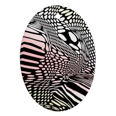Abstract Fauna Pattern When Zebra And Giraffe Melt Together Oval Ornament (two Sides) by BangZart