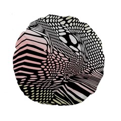 Abstract Fauna Pattern When Zebra And Giraffe Melt Together Standard 15  Premium Round Cushions by BangZart
