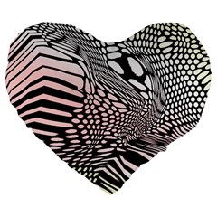 Abstract Fauna Pattern When Zebra And Giraffe Melt Together Large 19  Premium Heart Shape Cushions