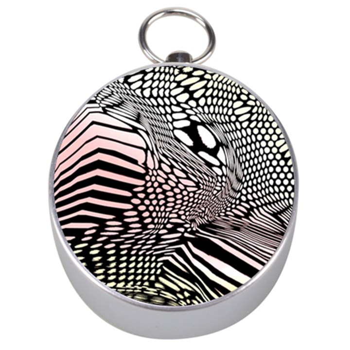 Abstract Fauna Pattern When Zebra And Giraffe Melt Together Silver Compasses