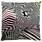 Abstract Fauna Pattern When Zebra And Giraffe Melt Together Large Flano Cushion Case (Two Sides) Front