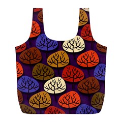 Colorful Trees Background Pattern Full Print Recycle Bags (l) 