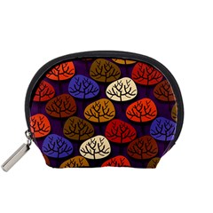 Colorful Trees Background Pattern Accessory Pouches (small) 