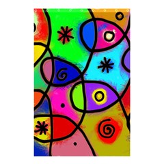 Digitally Painted Colourful Abstract Whimsical Shape Pattern Shower Curtain 48  X 72  (small)  by BangZart