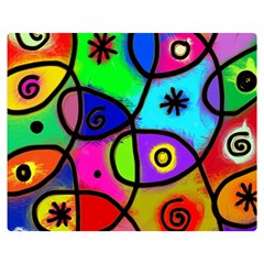 Digitally Painted Colourful Abstract Whimsical Shape Pattern Double Sided Flano Blanket (medium)  by BangZart