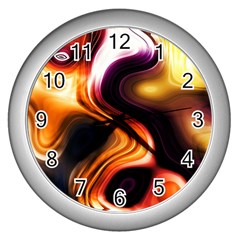 Colourful Abstract Background Design Wall Clocks (silver)  by BangZart