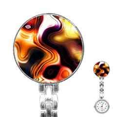 Colourful Abstract Background Design Stainless Steel Nurses Watch