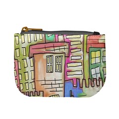 A Village Drawn In A Doodle Style Mini Coin Purses by BangZart