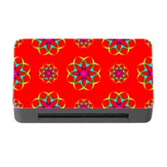 Rainbow Colors Geometric Circles Seamless Pattern On Red Background Memory Card Reader With Cf by BangZart