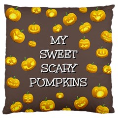 Hallowen My Sweet Scary Pumkins Large Flano Cushion Case (two Sides)