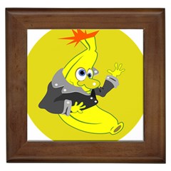 Funny Cartoon Punk Banana Illustration Framed Tiles by BangZart