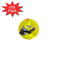 Funny Cartoon Punk Banana Illustration 1  Mini Magnets (100 Pack)  by BangZart