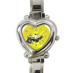 Funny Cartoon Punk Banana Illustration Heart Italian Charm Watch by BangZart