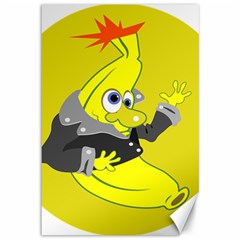 Funny Cartoon Punk Banana Illustration Canvas 12  X 18  