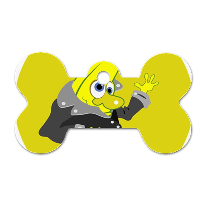 Funny Cartoon Punk Banana Illustration Dog Tag Bone (Two Sides)